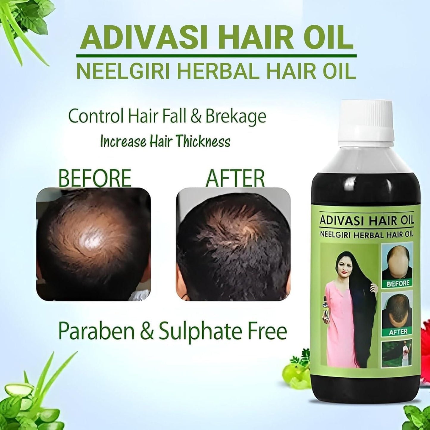 Adivasi Neelgiri Herbal Hair Oil (Buy 1 Get 1 Free)