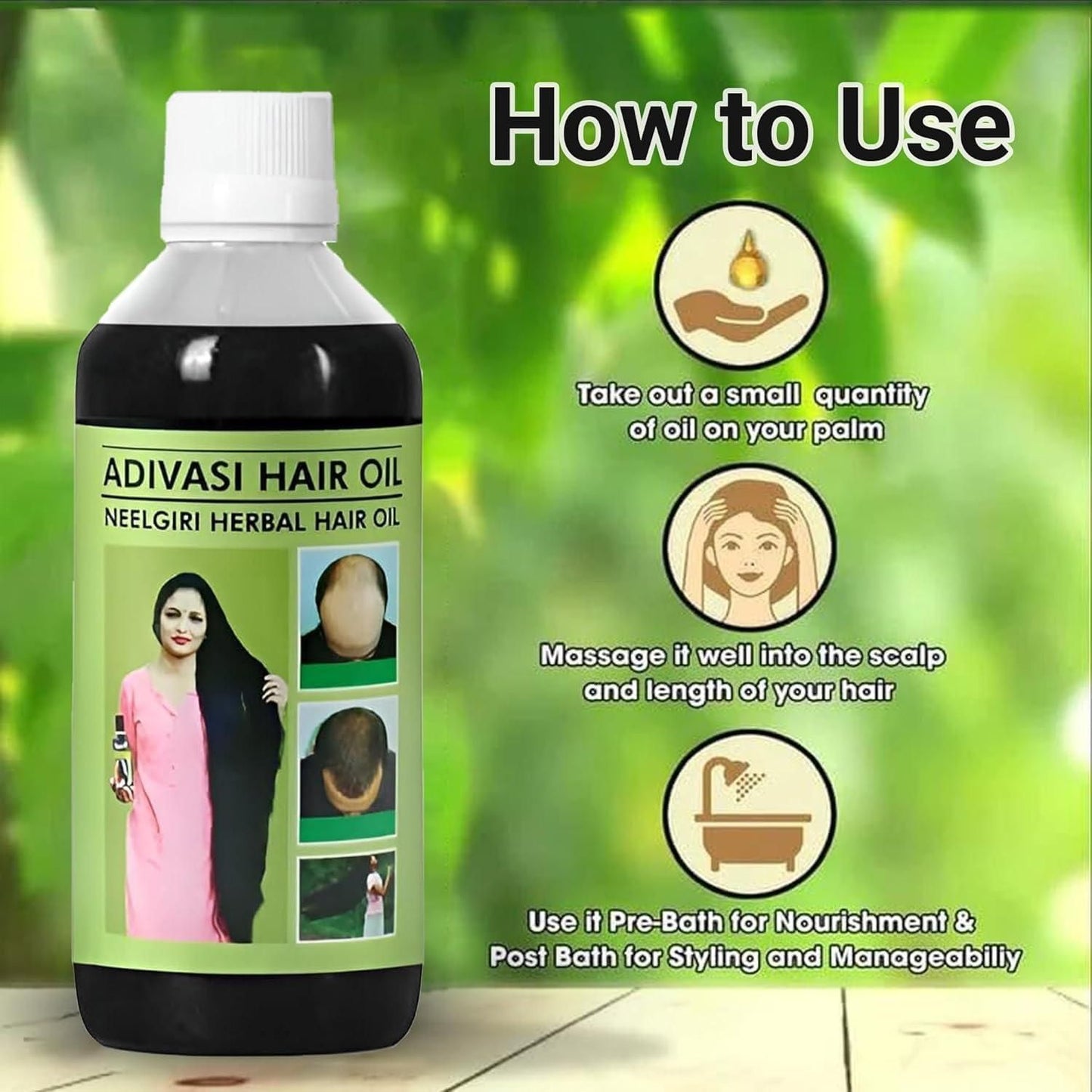 Adivasi Neelgiri Herbal Hair Oil (Buy 1 Get 1 Free)