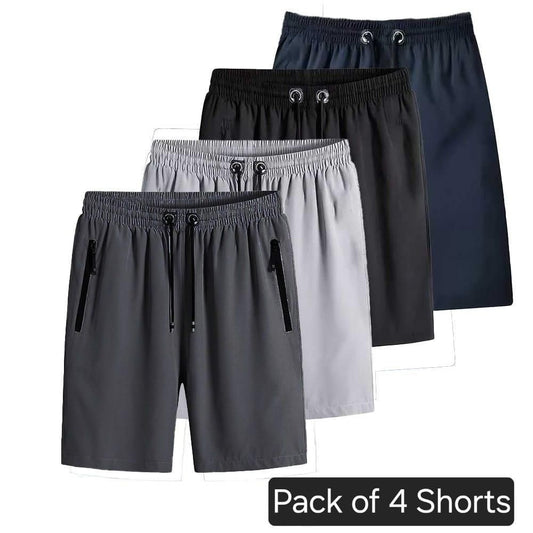 Combo of 4 Men's Stretchable Cotton Shorts ( Buy 2 Get 2 Free)